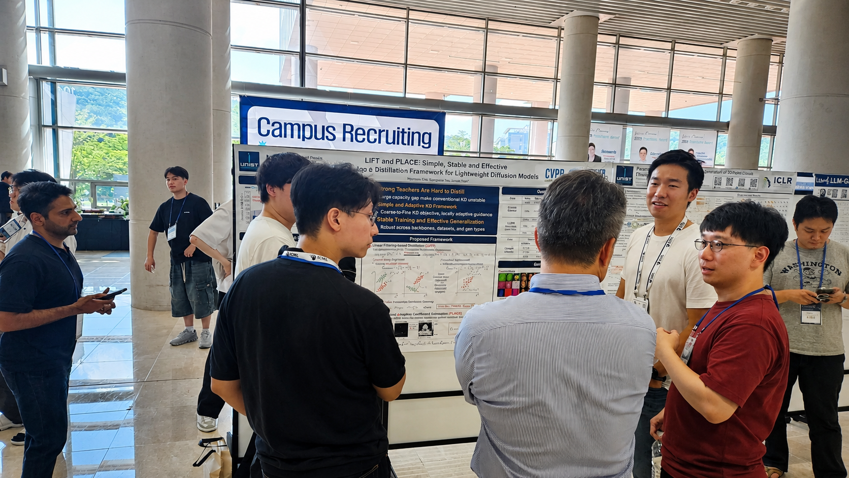 Graduate students present their research during the poster session at Post-ICML@UNIST 2026.